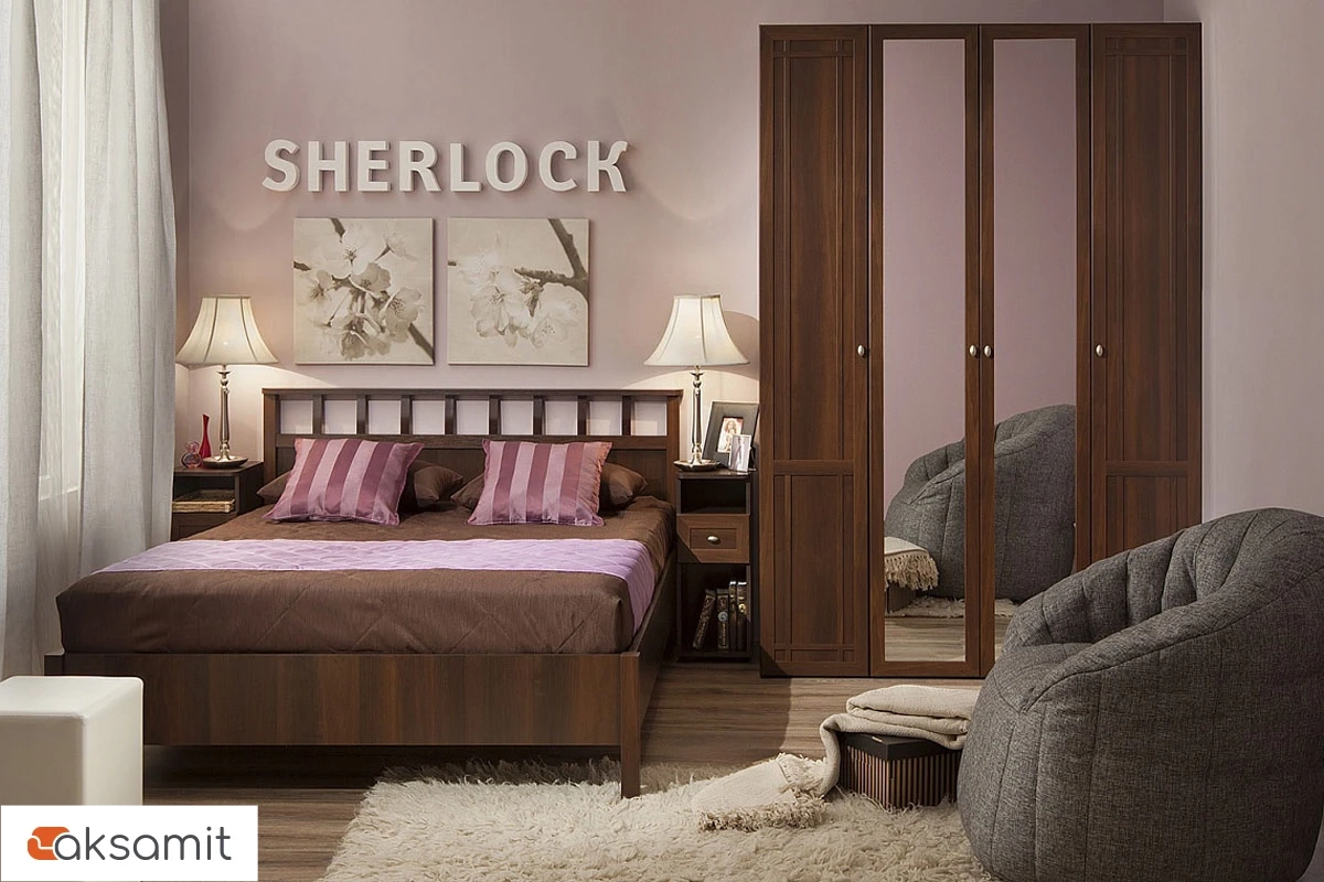 Кровать Sherlock Люкс без основания 140х200 (Орех шоколадный) Кровать Sherlock Люкс без основания 140х200 (Орех шоколадный)