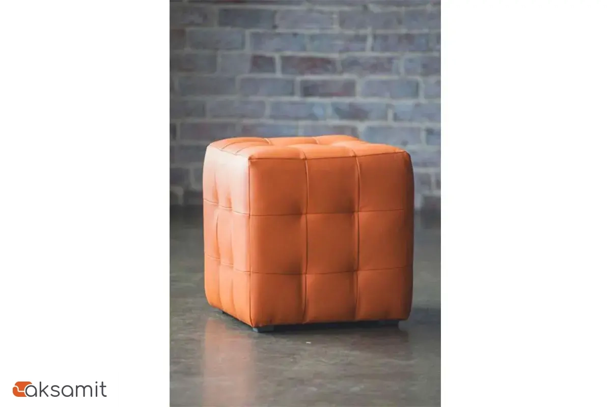 Пуф Лотос (Оранжевый / ЭкоКожа)