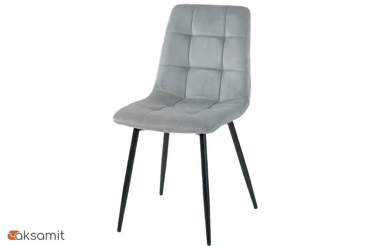 Стул Чили (Муар черный/Велюр Dream Grey/Серый) СРП-052