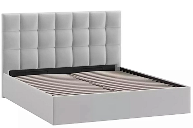 Кровать Эмбер с ПМ 160х200 без заглушины (Велюр/Confetti Silver)