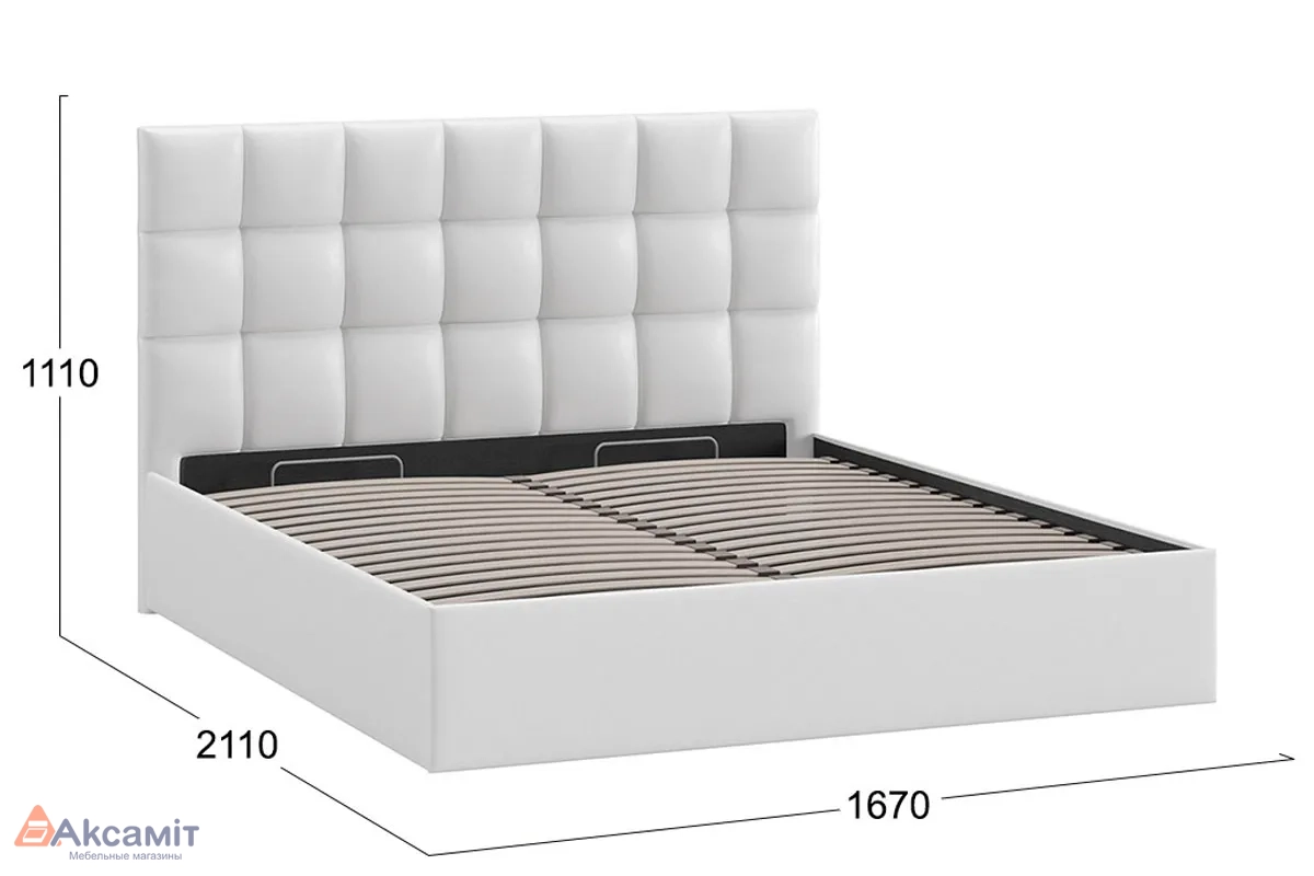 Кровать универсальная Эмбер Тип 1 с ПМ 160х200 (Экокожа белая/Polo)