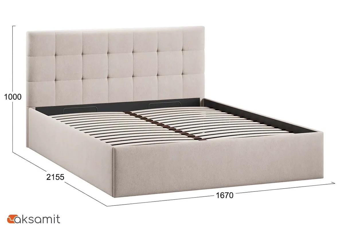 Кровать Джоли Тип 1 с ПМ и заглушиной 160х200 (Велюр / Мокко светлый)