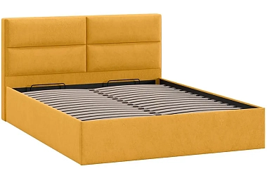Кровать Универсальная Глосс с ПМ Тип 1 и заглушиной (Микровелюр/Wellmart Yellow)
