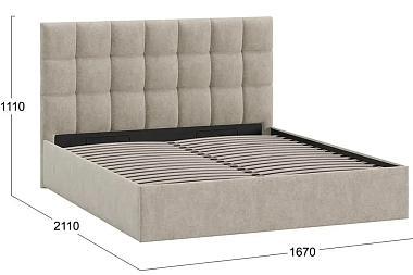 Кровать Эмбер с ПМ 160х200 Тип 1 (Микровелюр/Jercy Cream)