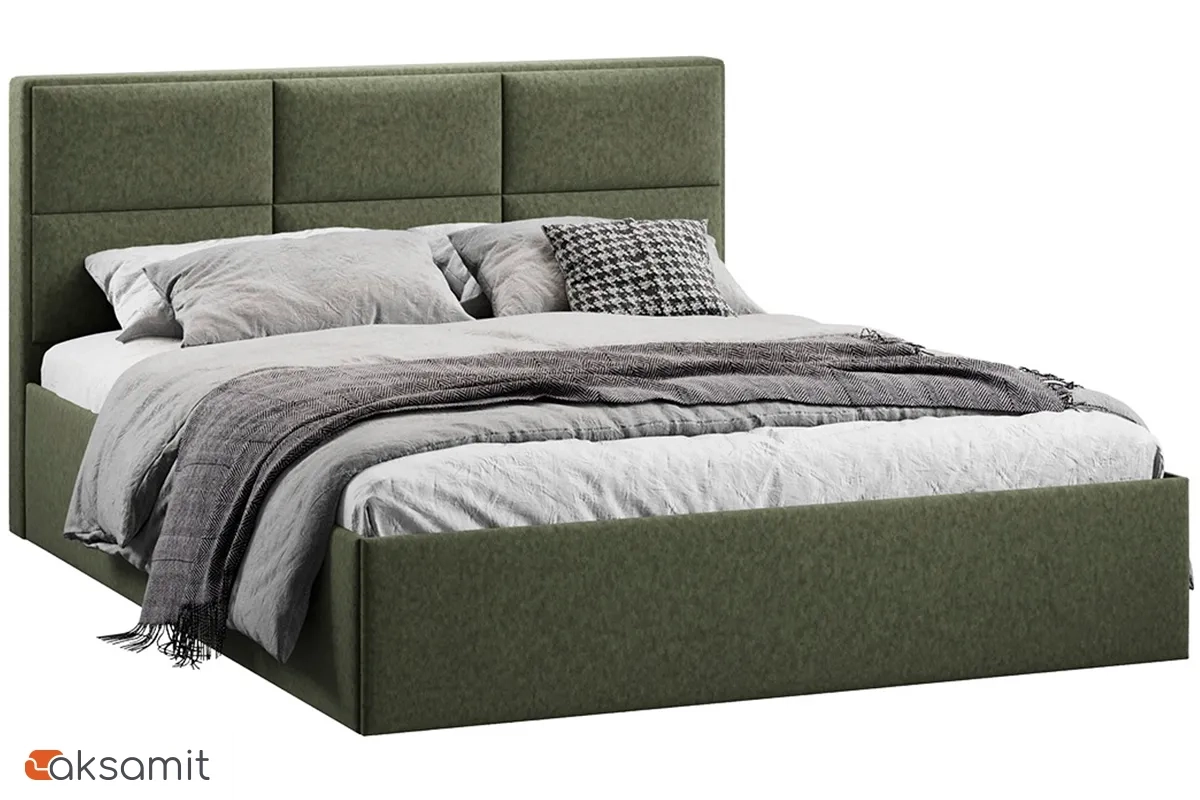Кровать Стелла с ПМ Тип 1 и заглушиной 160х200 (Микровелюр/Jercy Deep Green) Кровать Стелла с ПМ Тип 1 и заглушиной 160х200 (Микровелюр/Jercy Deep Green)