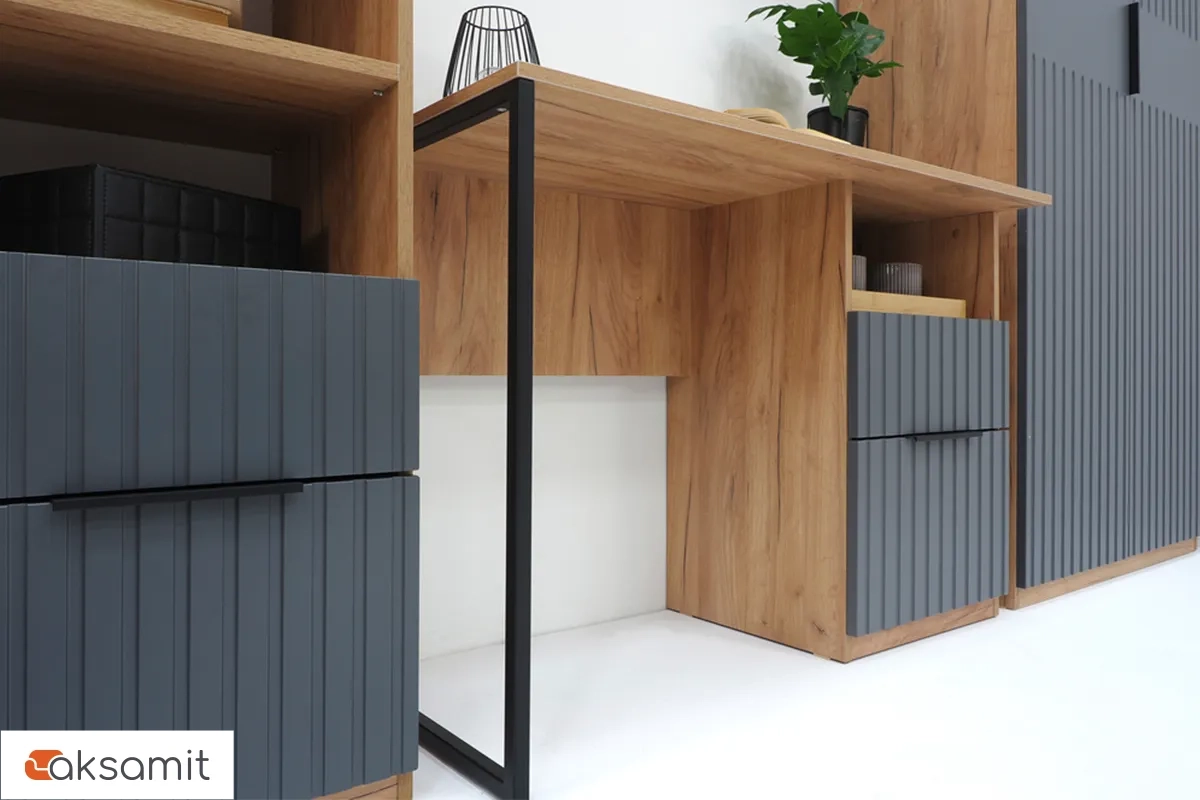 Стол письменный Хилтон Тип 1 (Дуб Крафт золотой/Графит матовый)