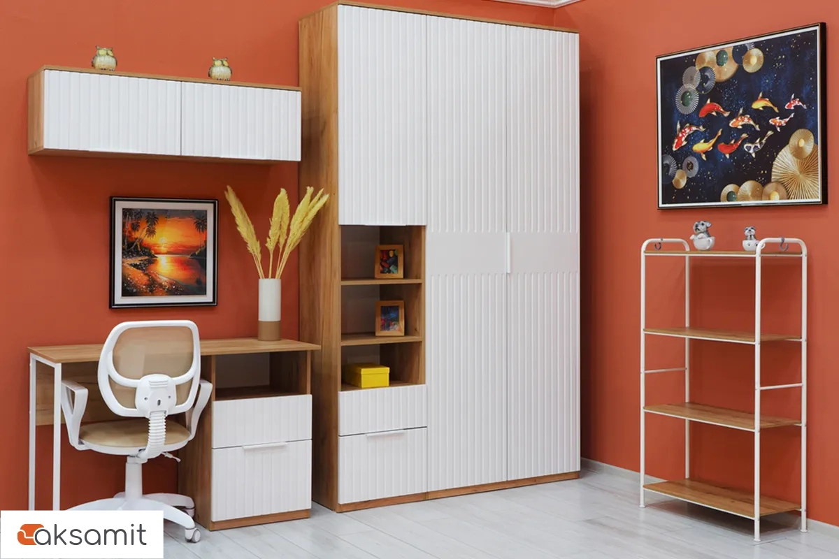 Стол письменный Хилтон Тип 1 (Дуб Крафт Золотой/Белый матовый)