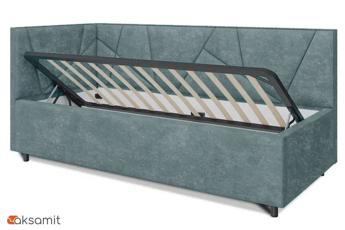 Кровать Рица с ПМ 90х200 (Небби 26 / Левый угол) 5 кат.