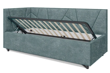 Кровать Рица с ПМ 90х200 (Небби 26 / Левый угол) 5 кат.