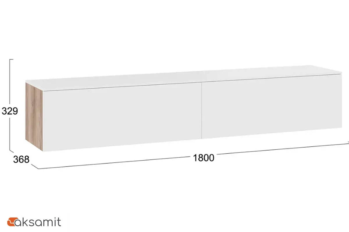 Тумба Порто ТД-393.03.11 для теле- и радиоаппаратуры (Яблоня Беллуно/Белый софт)