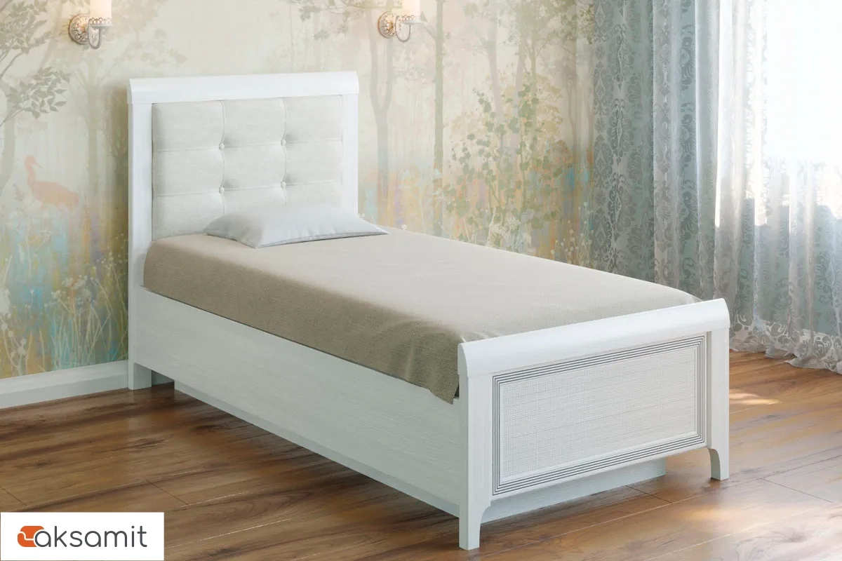 Кровать КР-1035 90х190 (Снежный Ясень)