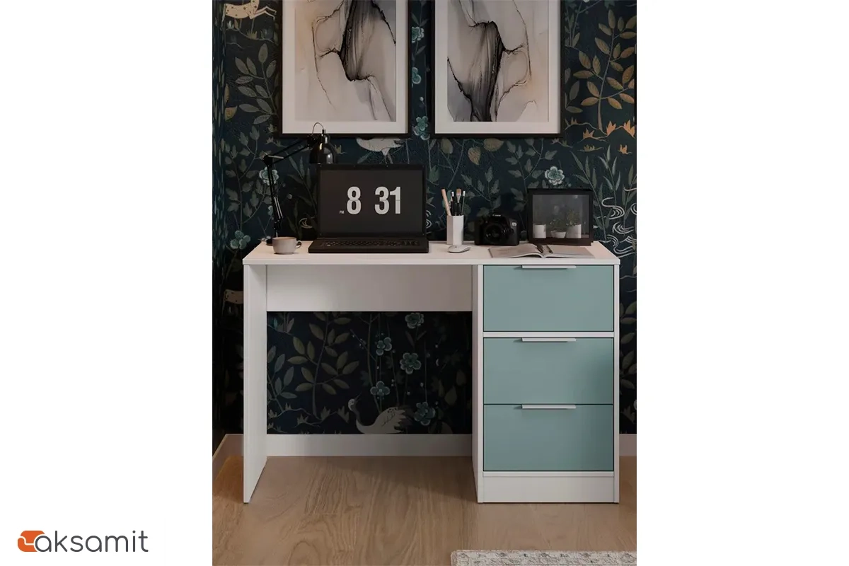 Стол письменный Марли Тип 1 (Белый/Серо-голубой)