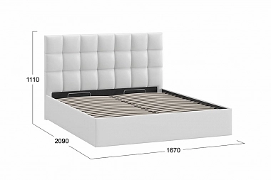 Кровать Эмбер с ПМ 160х200 (Белая) без заглушины