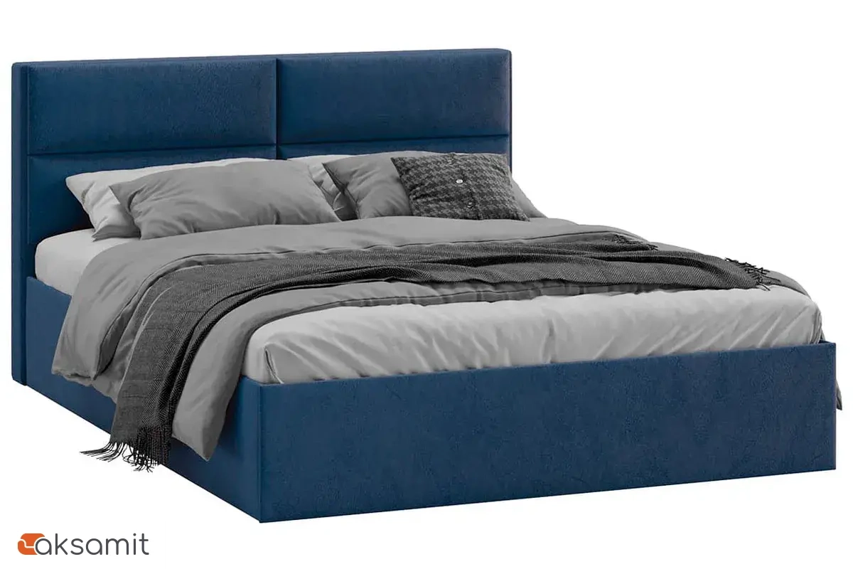 Кровать универсальная Глосс Тип 1 без ПМ 160х200 (Микровелюр/Wellmart Blue) Кровать универсальная Глосс Тип 1 без ПМ 160х200 (Микровелюр/Wellmart Blue)