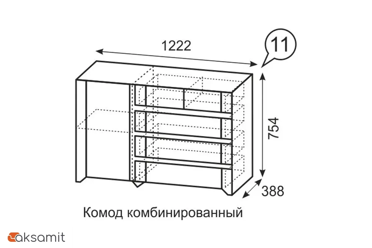 Твист 11 Комод комбинированный фото