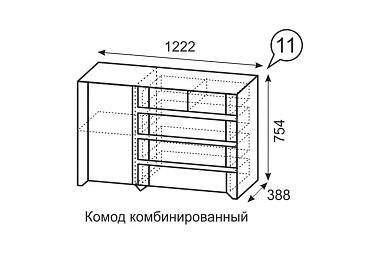 Твист 11 Комод комбинированный фото