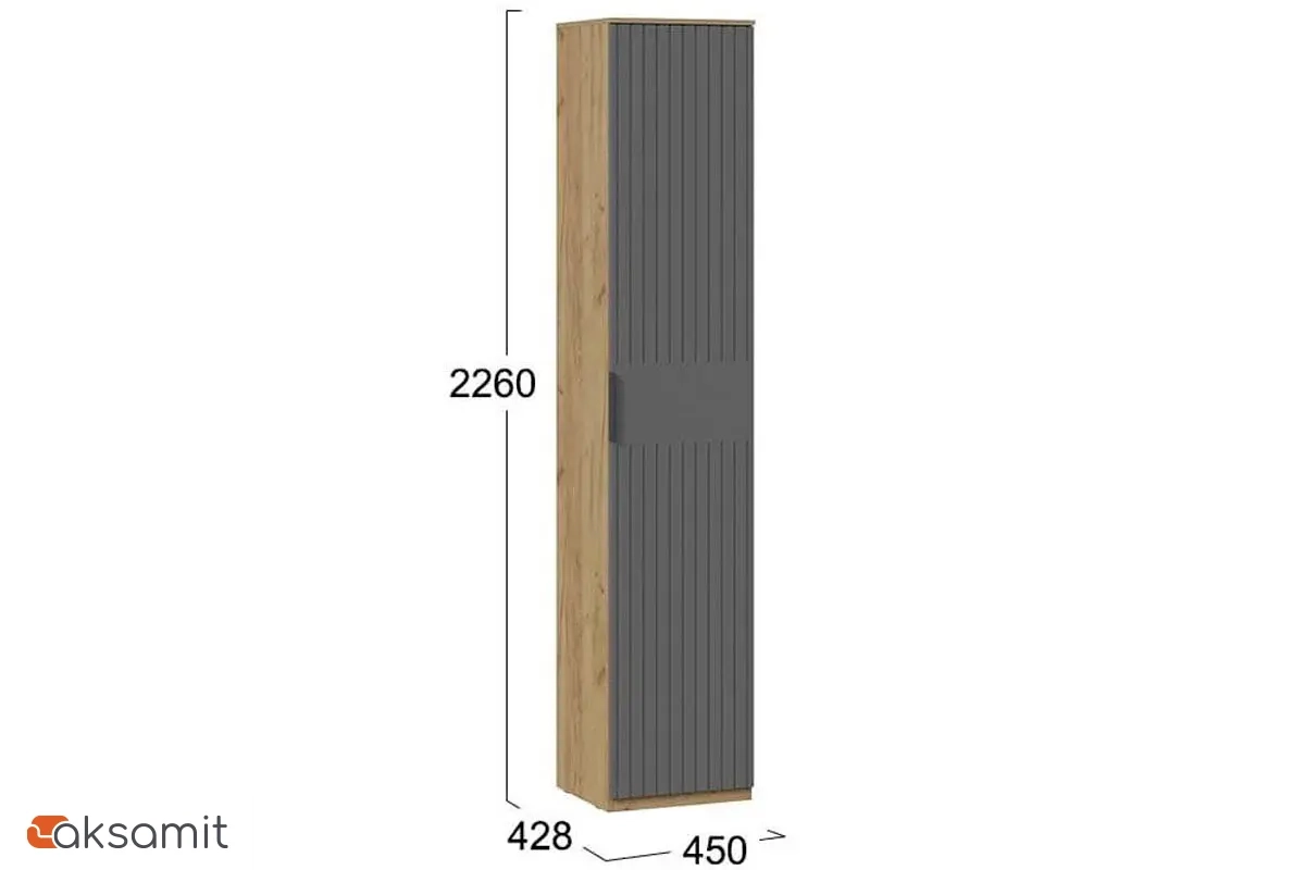 Шкаф для белья Хилтон Исп.2 (Дуб Крафт золотой/Графит матовый)