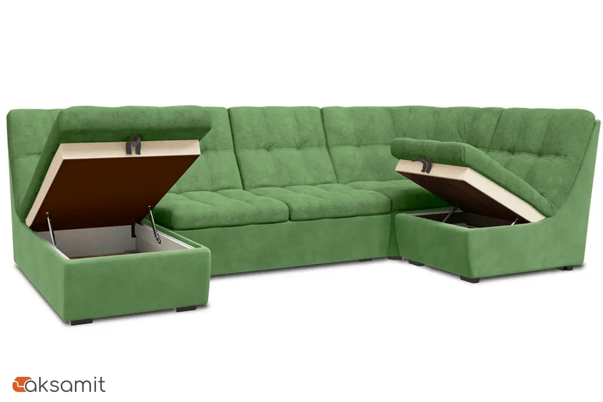 Угловой диван София 2 ДКУ 3Т латы Небби 245 Салатовый