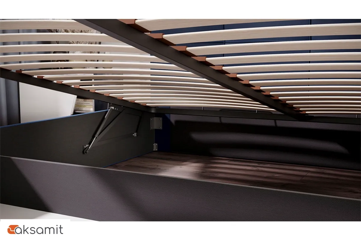 Кровать Лора с ПМ и заглушиной 180х200 (Велюр / Confetti Blue)