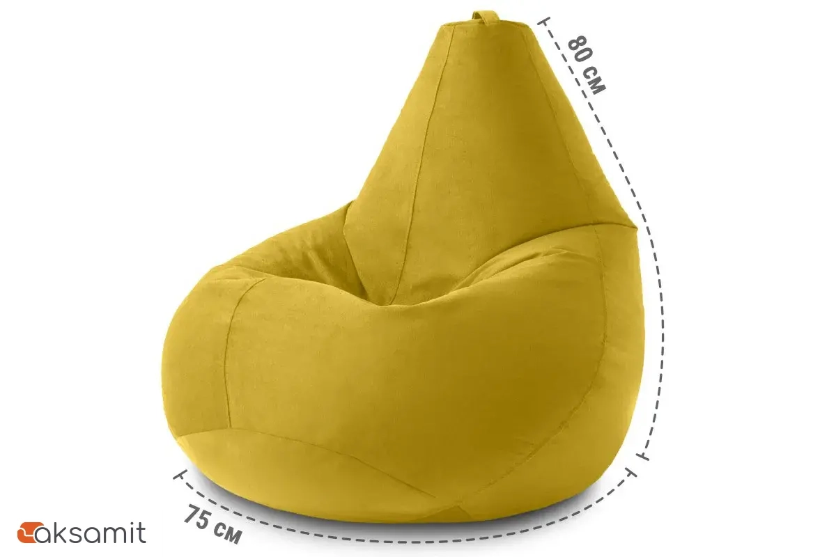 Кресло-мешок Груша Миди 2XL (Велюр / Желтый)