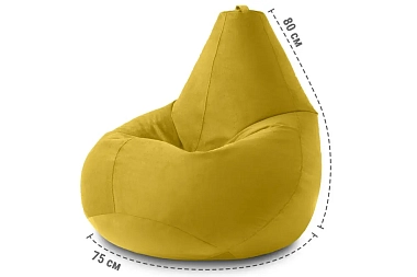 Кресло-мешок Груша Миди 2XL (Велюр / Желтый)