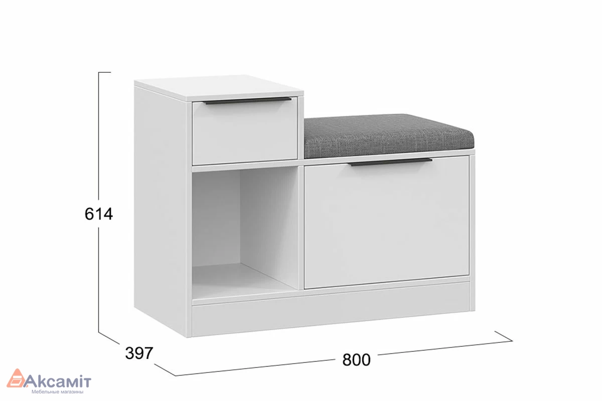 Тумба для обуви комбинированная Агата