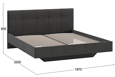 Кровать Элис с мягкой обивкой 180х200 тип 1 (Велюр/Графит)