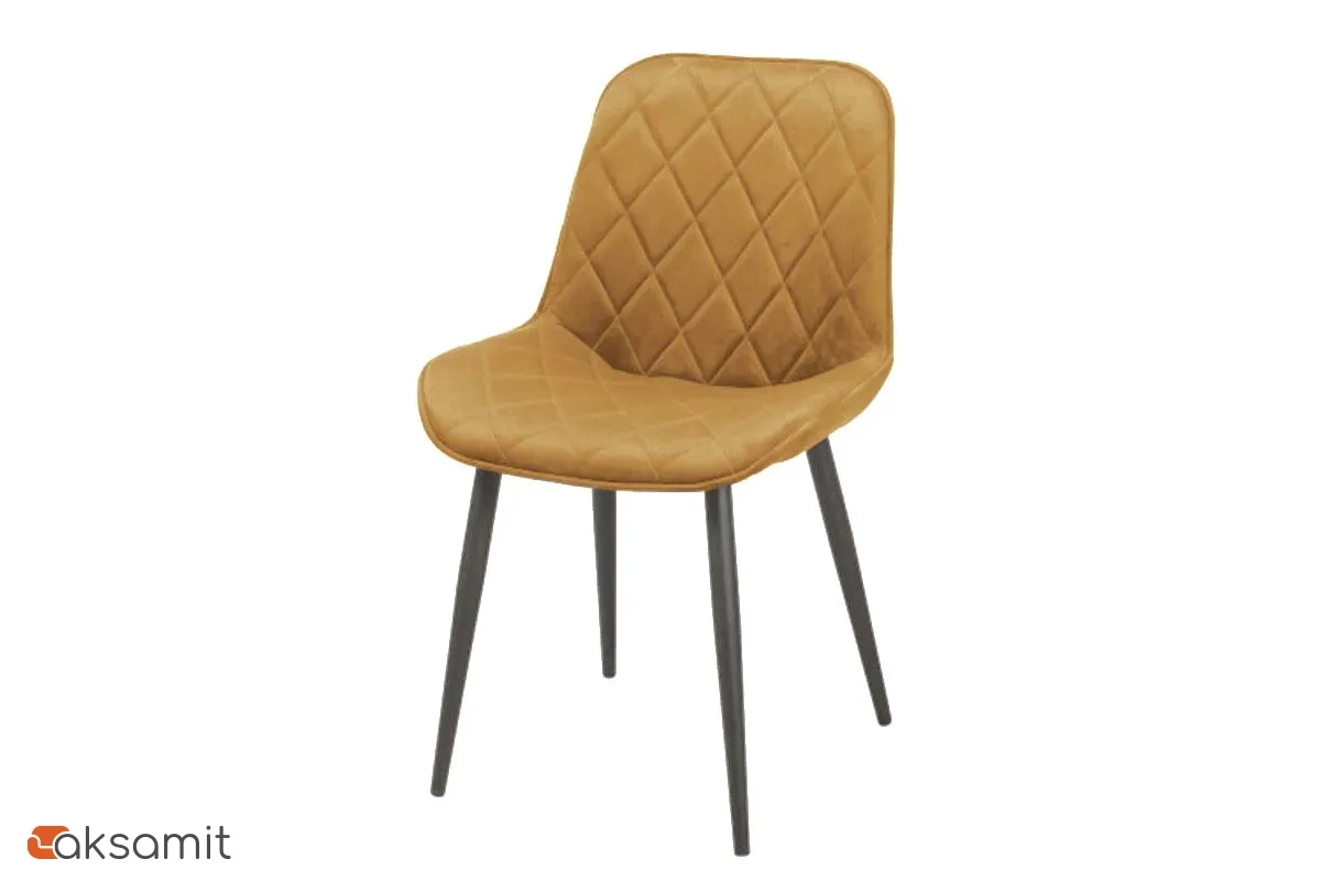 Стул Аура каркас Муар черный, велюр (Velluto 08 горчичный) СРП-032