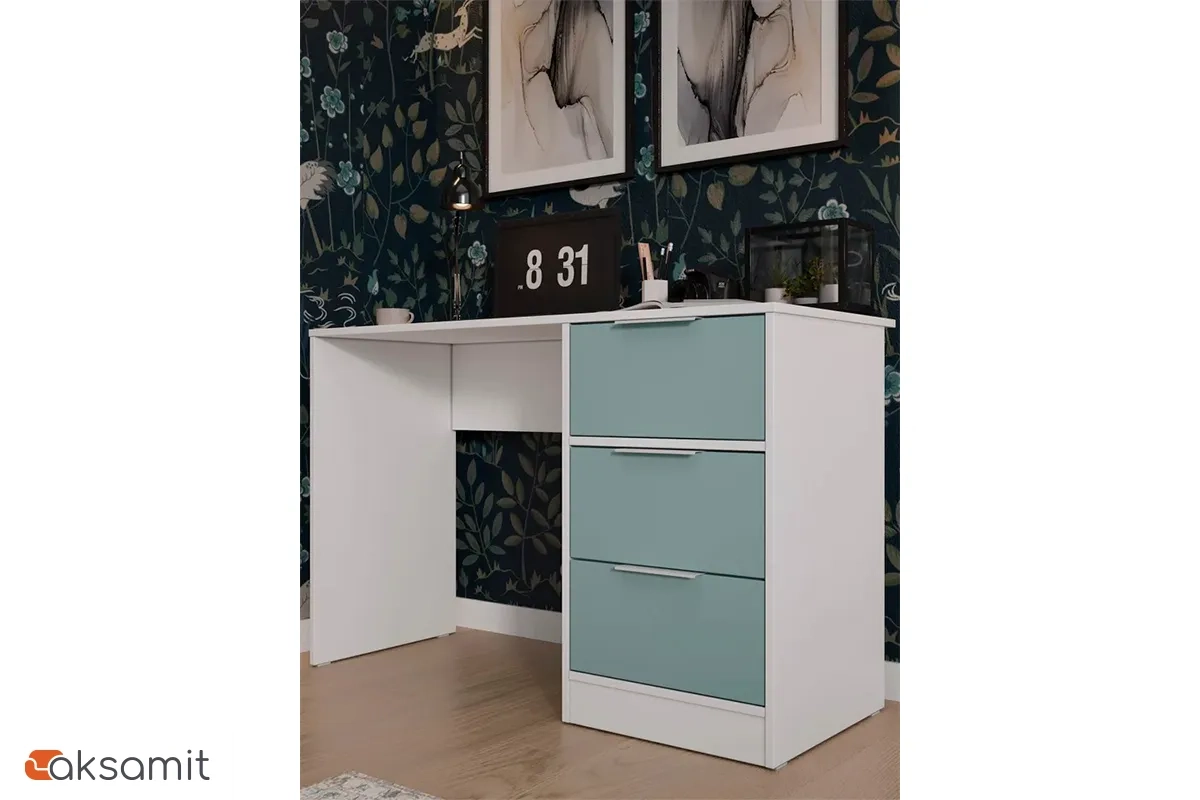 Стол письменный Марли Тип 1 (Белый/Серо-голубой)