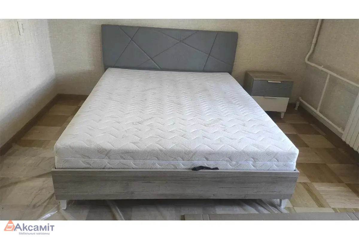 Кровать Лагуна Люкс с ПМ 140х200 (Дуб серый/SAWANA-72)
