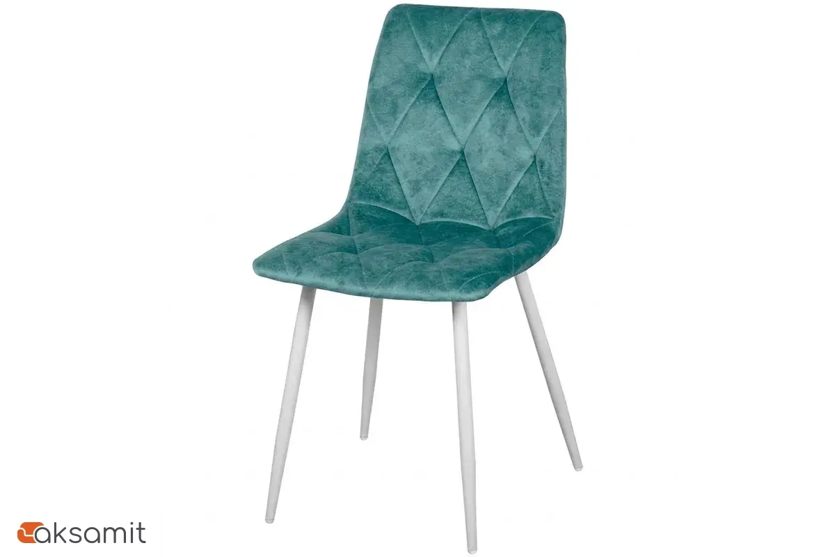 Стул Регги (Белый матовый / Велюр Сенсей Lagoon) СРП-066