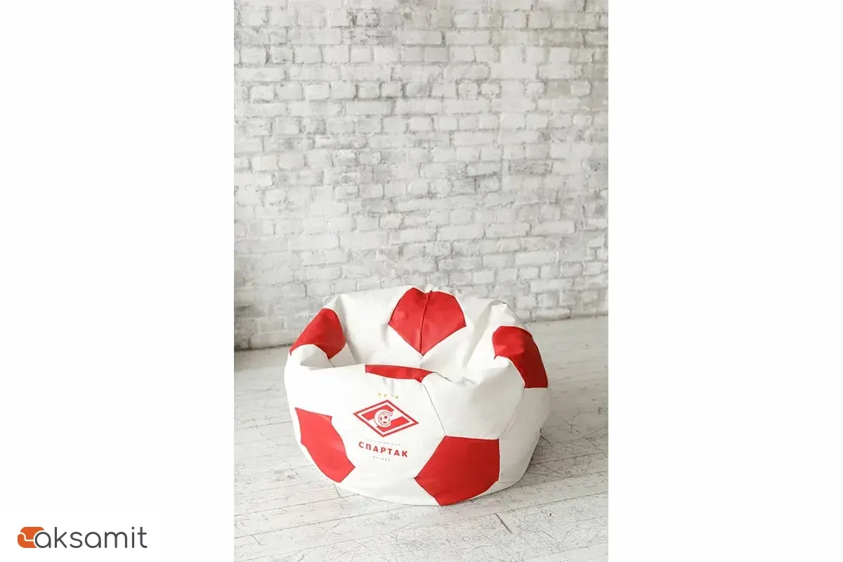 Кресло Мяч (Экокожа) Экокожа Бело-Красный