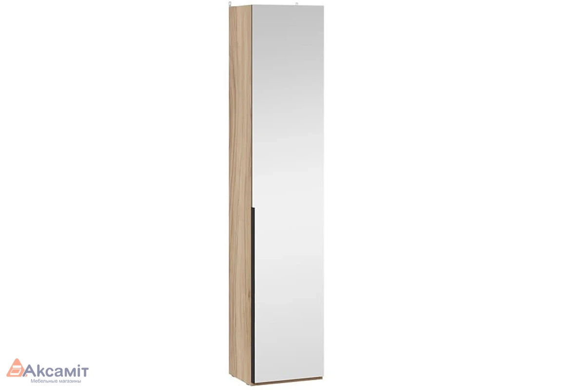 Шкаф для белья Порто СМ-393.07.212 с 1 зеркальной дверью (366) (Яблоня Беллуно/Графит)
