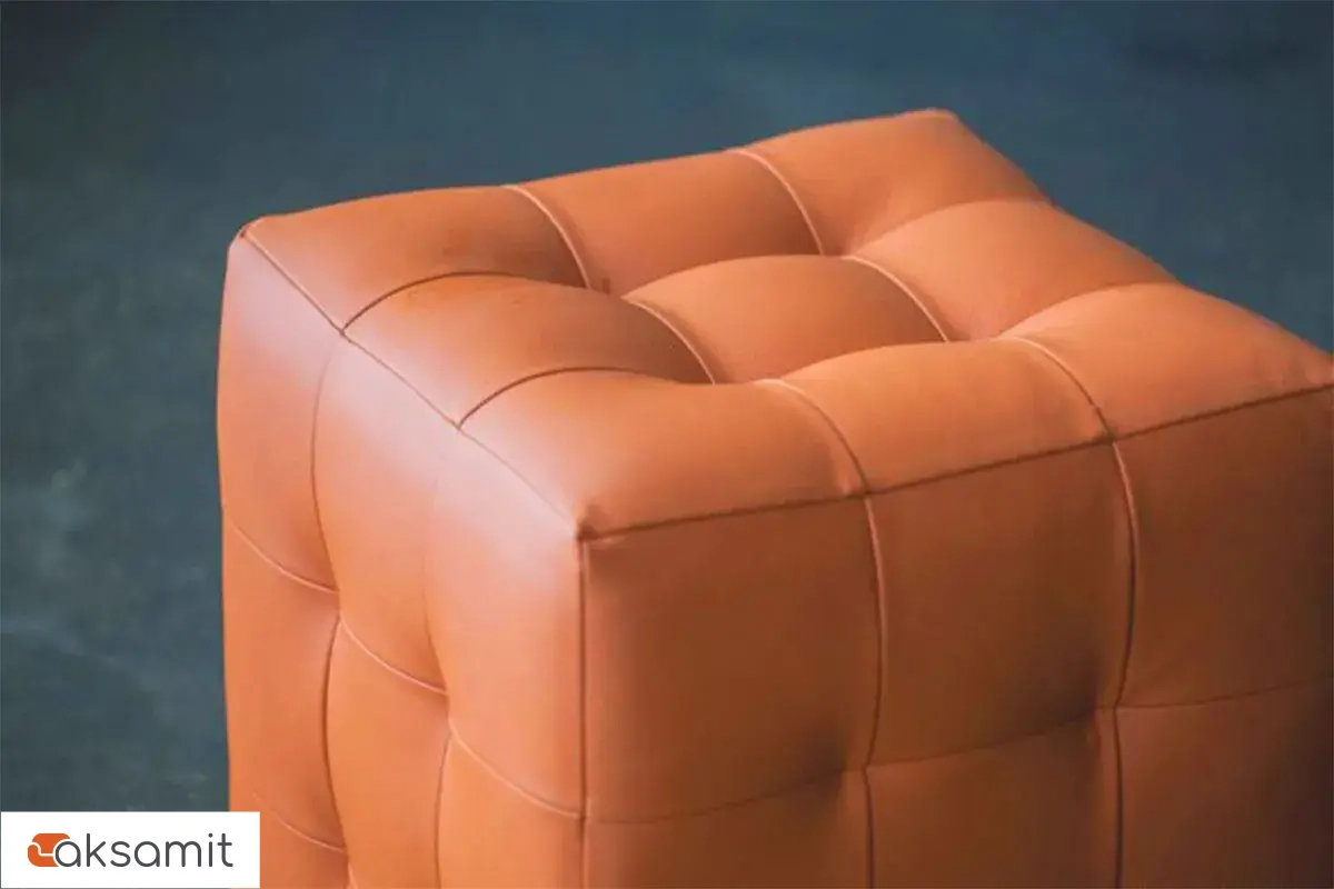 Пуф Лотос (Оранжевый / ЭкоКожа)