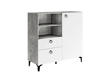 Шкаф комбинированный Санторини мод №16 (Ателье светлое/Белый матовый)