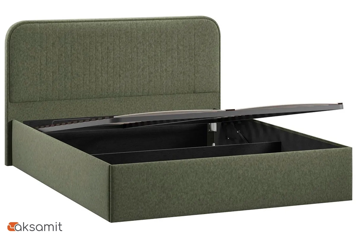 Кровать Тиффани Тип 1 с ПМ и заглушиной 160х200 (Микровелюр/Jercy Deep Green)