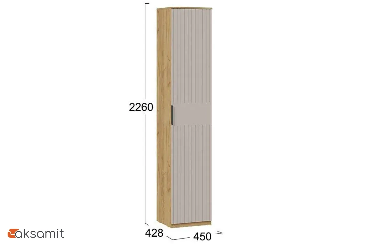 Шкаф для белья Хилтон Исп. 2 (Дуб Крафт золотой / Мокко матовый)