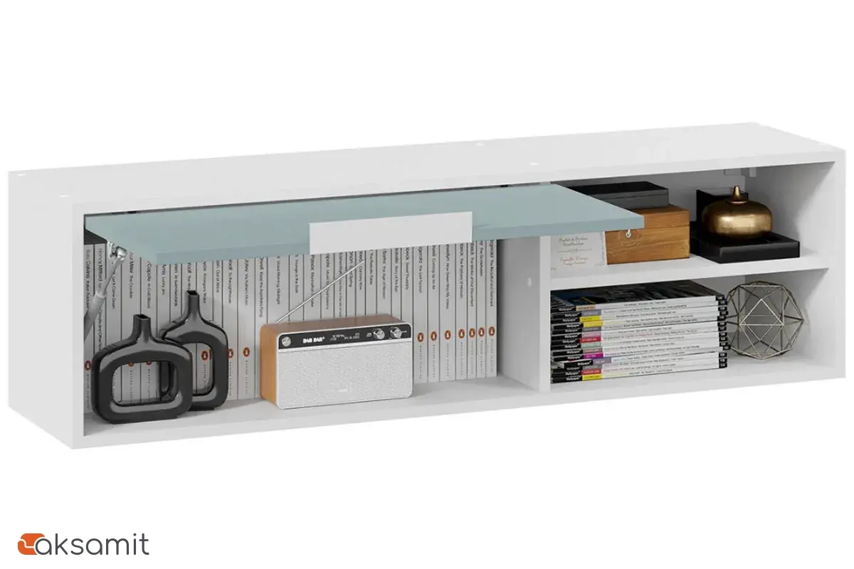 Полка настенная Марли (Белый/Серо-голубой)