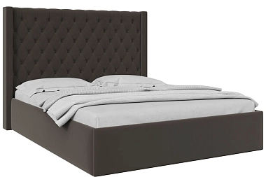 Кровать Италика с ПМ 160х200 (Ткань/Коричневая)