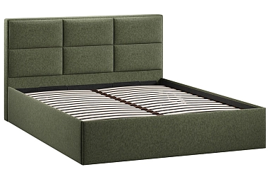 Кровать Стелла c ПМ Тип 1 без заглушины 160х200 (Микровелюр/Jercy Deep Green)