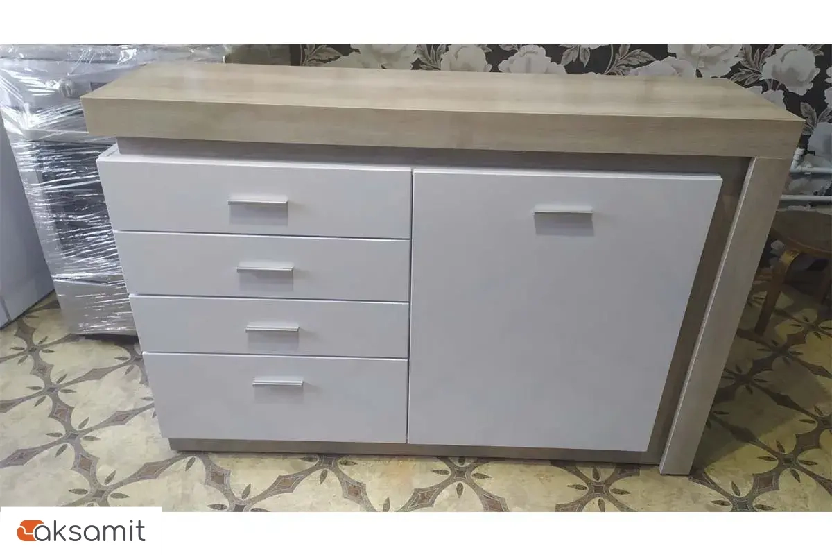 Комод Люмен 3 белый снег глянец