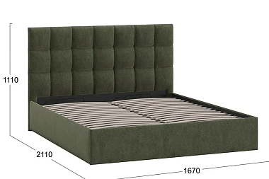 Кровать Эмбер с ПМ 160х200 Тип 1 (Микровелюр/Jercy Deep Green)