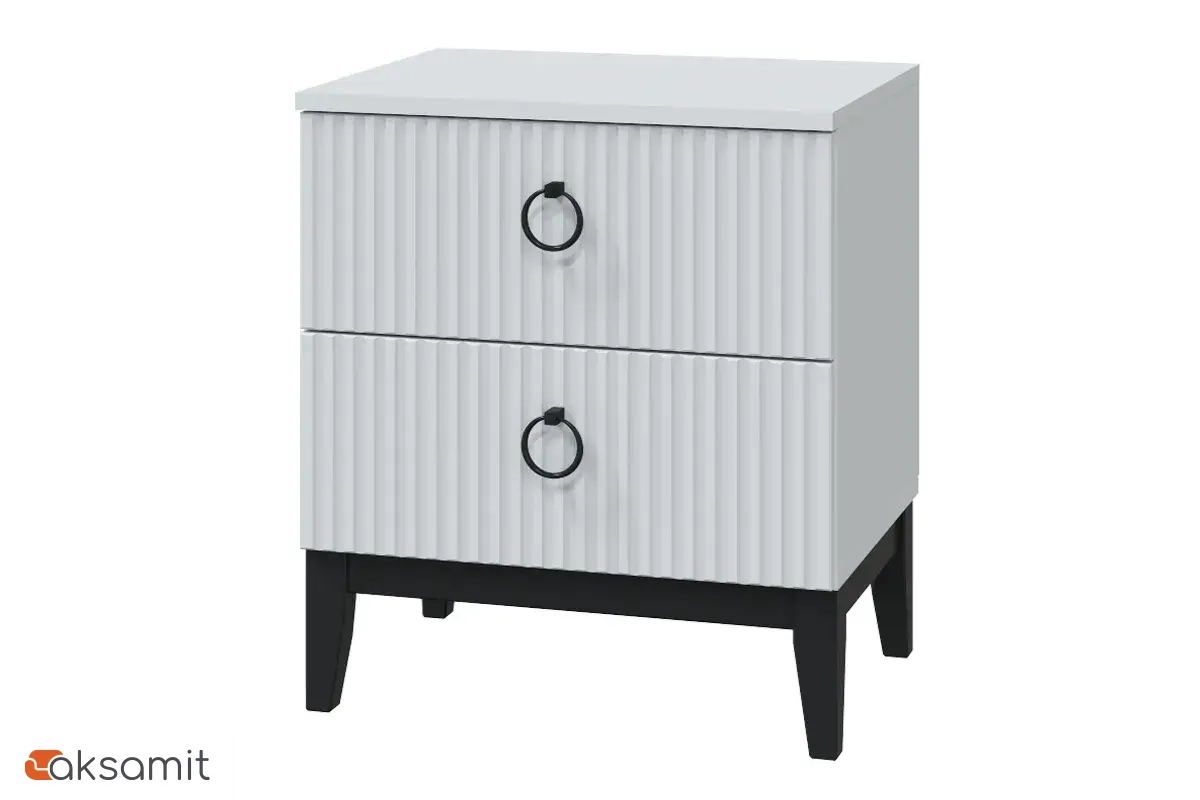 Тумба прикроватная Шарлиз (Белое сияние/Белый снег)