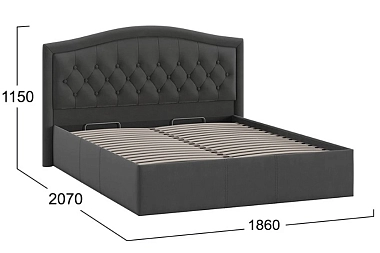 Кровать универсальная Адель 160х200 с ПМ и заглушиной (Велюр/Графит)