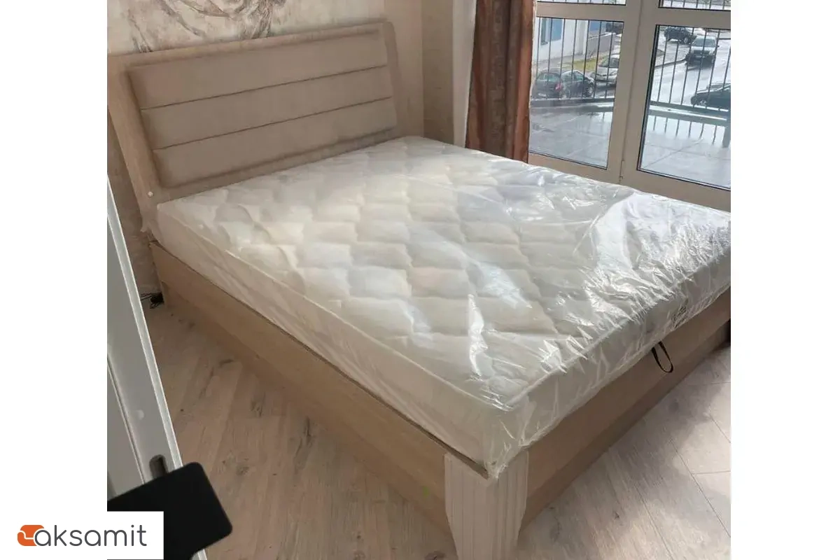 Кровать с подсветкой Беатрис с ПМ 140х200 (Палермо/Софт латте)