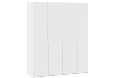 Шкаф для одежды (580) с 4 глухими дверями Порто СМ-393.07.110 (Белый Жемчуг/Белый софт)