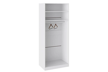 Шкаф для одежды с 2 дверями Наоми СМ-208.07.04 (Зеркало+Глухая) R (Белый глянец)