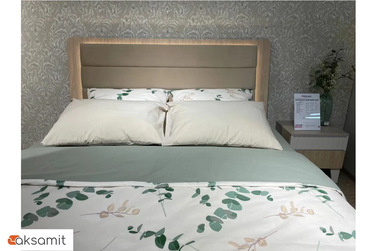 Кровать с подсветкой Беатрис с ПМ 160х200 (Палермо/Софт латте) Кровать с подсветкой Беатрис с ПМ 160х200 (Палермо/Софт латте)