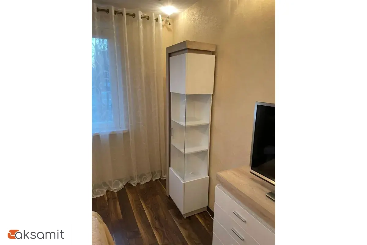 Шкаф-витрина Люмен 5 белый снег глянец