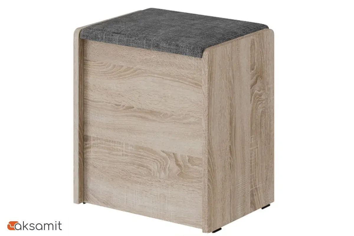 Пуф Чикаго Тип 1 (Дуб сонома / Ткань серая)
